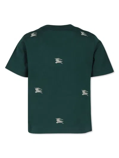 Burberry Ekd Cotton T-shirt In Dark Moss