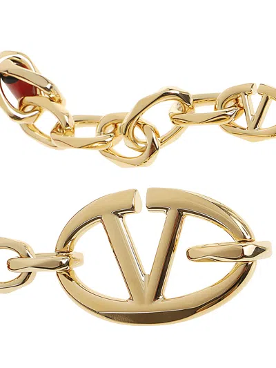 Valentino Belt H. 15 Vlogo The Bold Edition Box Calf Chain Logo In Ro Rosso V