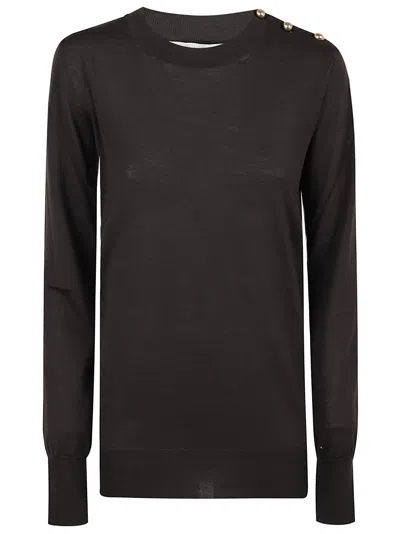 Shop Stella Mccartney Metal Marble Detailed Jumper In Chocolate Brown