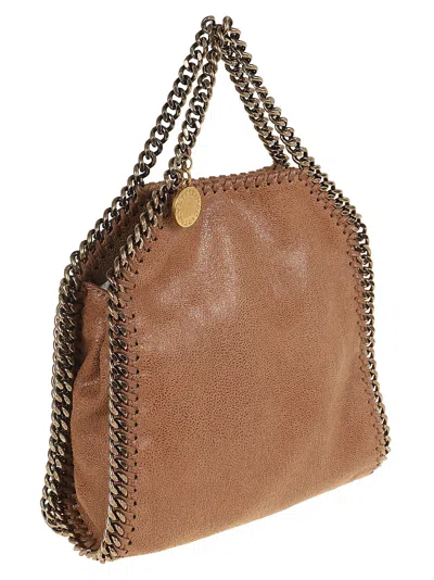 Shop Stella Mccartney Tiny Tote Eco Shaggy Deer W/antique Gold Color Chain In Pecan