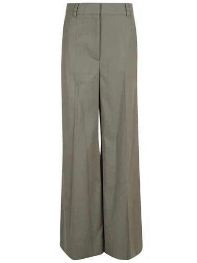 Shop Stella Mccartney Flannel Flared Trousers In Light Moss