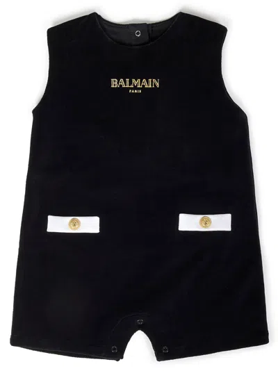 Shop Balmain Paris Kids Jumpsuit In Black