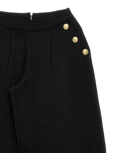 BALMAIN LUREX PINSTRIPED PANTS 