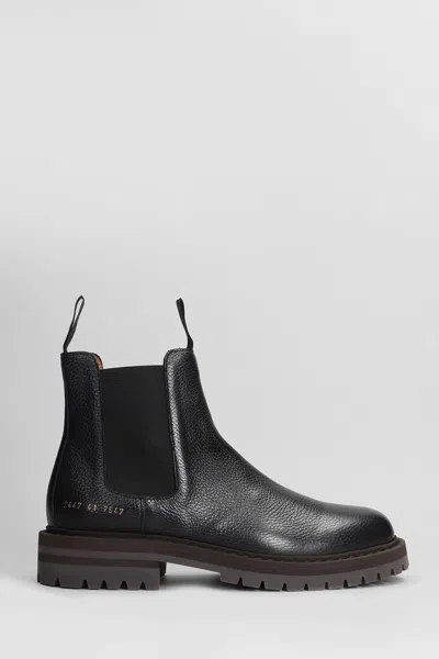 Shop Common Projects Ankle Boots In Black Leather