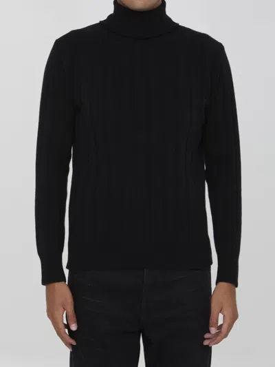 Lardini Wool And Cashmere Sweater In Black