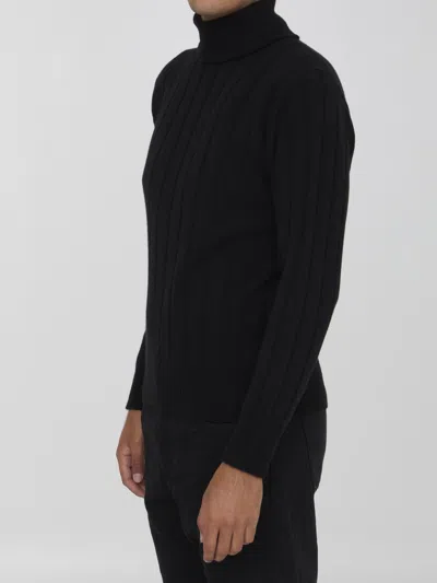 Lardini Wool And Cashmere Sweater In Black