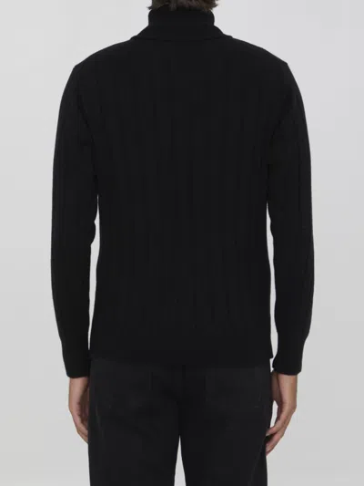 Lardini Wool And Cashmere Sweater In Black