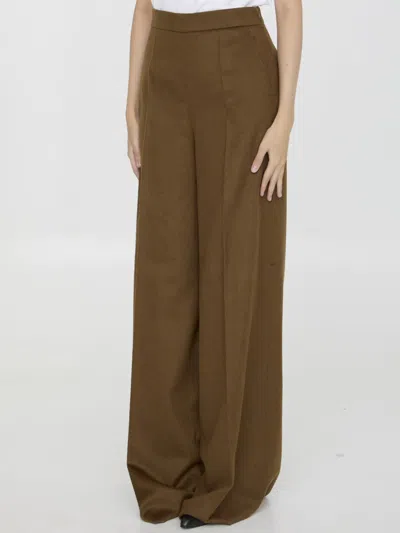 Shop Max Mara Axe Trousers In Brown