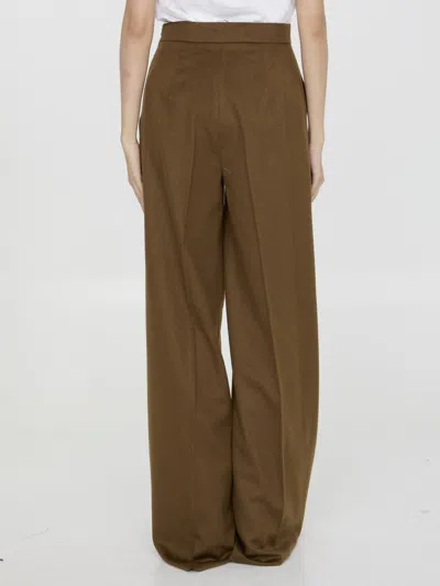 Shop Max Mara Axe Trousers In Brown