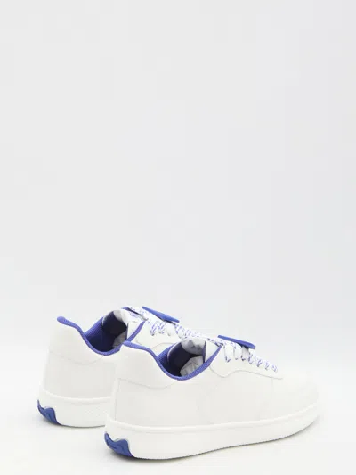 Shop Burberry Terrace Sneakers In White