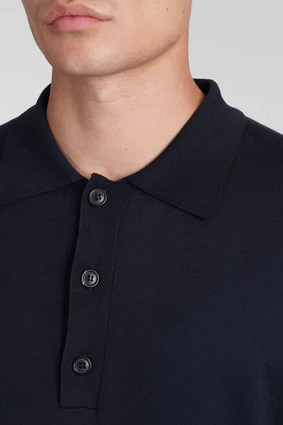 Shop Mauro Grifoni Polo In Blue Cotton