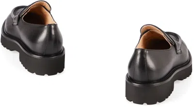 Shop Doucal's Leather Loafers In Black