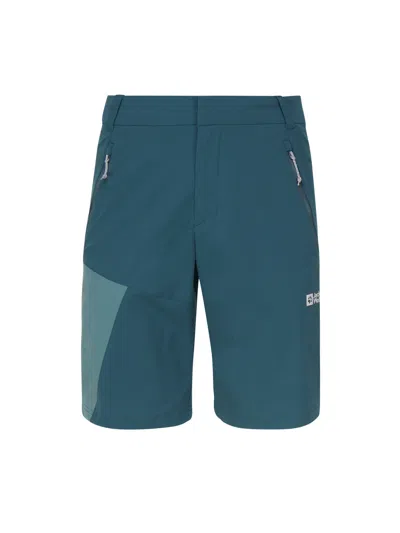 Jack Wolfskin Side-pocket Panel Shorts In Teal