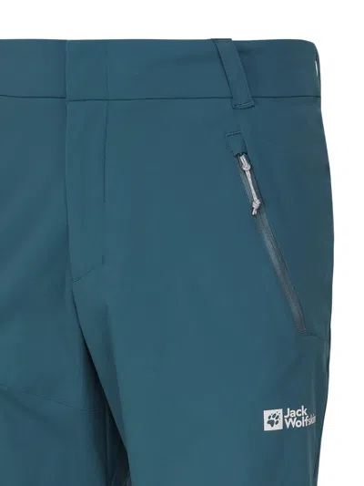 Jack Wolfskin Side-pocket Panel Shorts In Teal