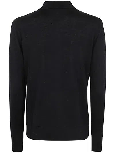 Shop Seventy Long Sleeves Polo In Black