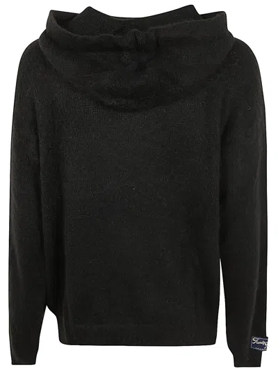 Shop Family First Milano Sweater Hoodie Monogram In Bk Black