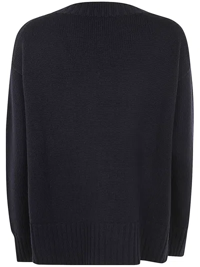 Shop Drumohr Long Sleeves Crew Neck Oversized Sweater In Blue