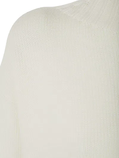 Shop Drumohr Long Sleeves Crew Neck Oversized Sweater In Milk