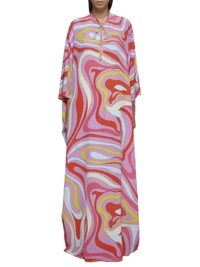 Shop Pucci Dress In Rosa Bianco