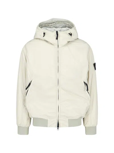 Shop Stone Island Technical Hooded Jacket In Plaster