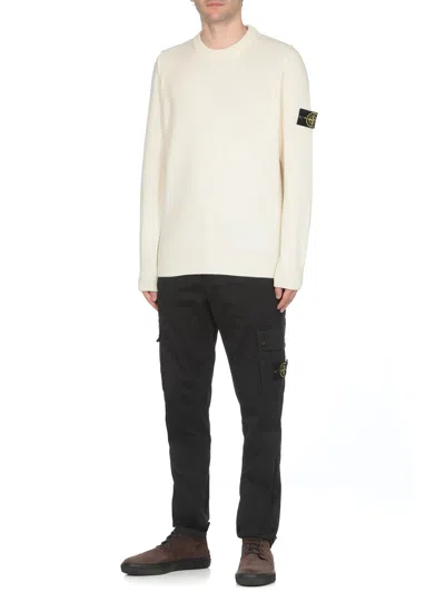 Shop Stone Island Sweater With Logo In White