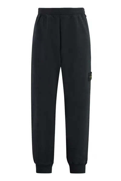 Shop Stone Island Cotton Track-pants In Black