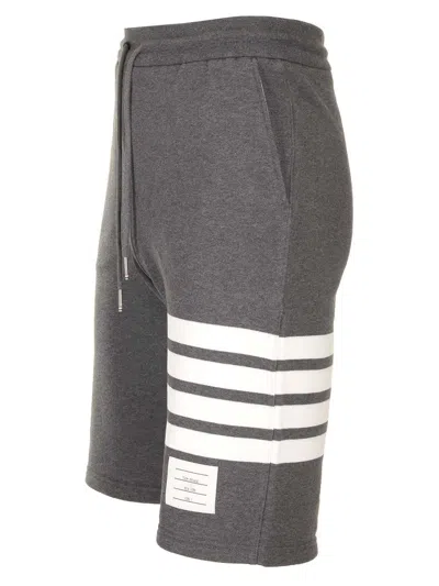 Thom Browne 4-bar Stripe Track Shorts In Gray