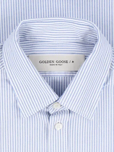 Shop Golden Goose Striped Shirt In White-infinity