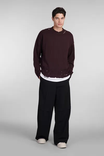 Shop Marni Knitwear In Bordeaux Cotton