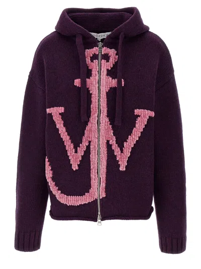 Shop Jw Anderson Anchor Jwa Hoodie In Purple