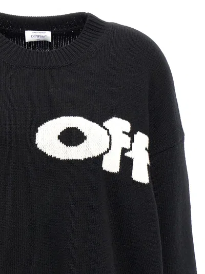 Shop Off-white Shared Logo Sweater In White/black