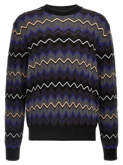 Shop Missoni Zig Zag Sweater In Multicolor