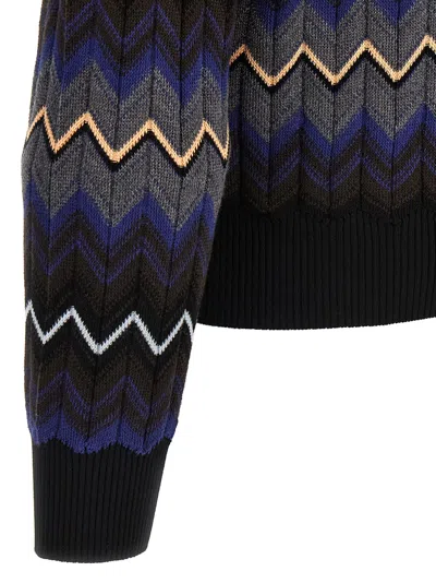 Shop Missoni Zig Zag Sweater In Multicolor