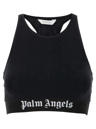 Shop Palm Angels Classic Logo Sporty Top In White/black