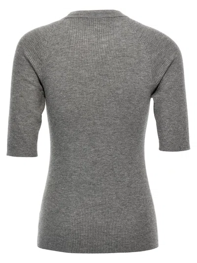 Brunello Cucinelli Sparkling Cashmere Sweater In Gray