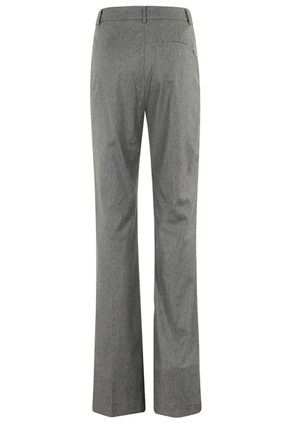 The Andamane High-waisted Gray Trousers In Grey Melange
