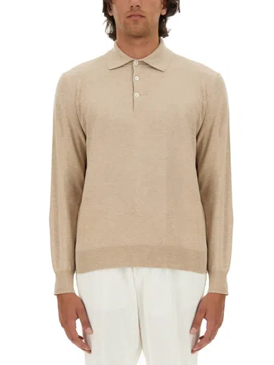 Shop Brunello Cucinelli Regular Fit Polo Shirt In Beige