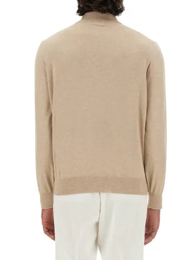 Shop Brunello Cucinelli Regular Fit Polo Shirt In Beige