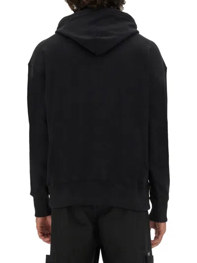 Shop Msgm Sweatshirt With Brushed Logo In Black