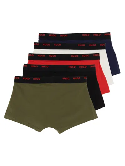 Shop Hugo Boss Pack Of Five Boxer Shorts In Multicolour