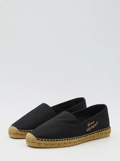 Shop Saint Laurent Espadrilles In Canvas In Black