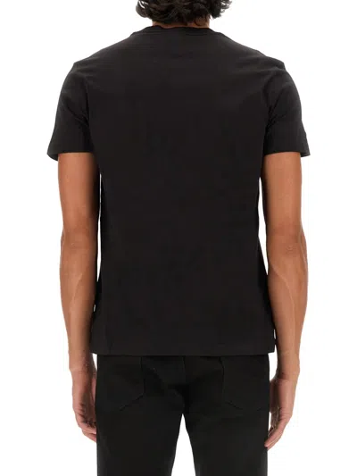 Shop Versace Jeans Couture T-shirt With Logo In Nero E Oro