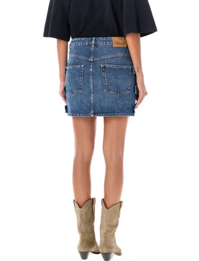 Shop Marant Etoile Stessy Mini Skirt In Blue