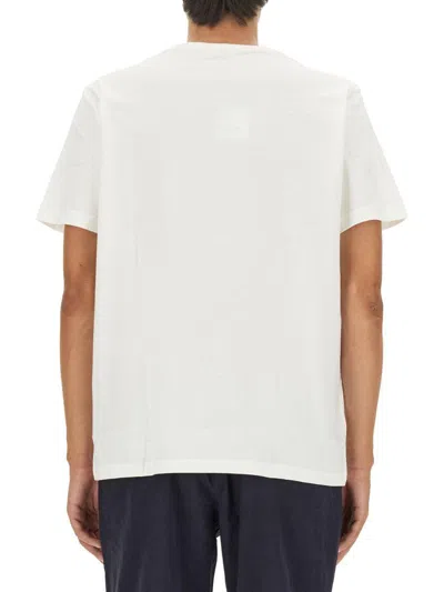 Fred Perry Pique T-shirt With Pocket Detail In White In Snow White