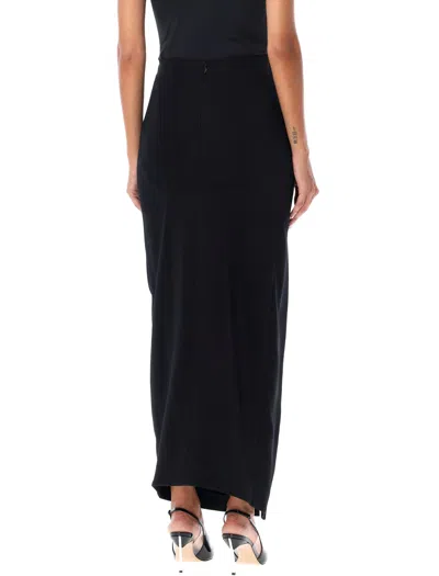 Mugler Heavy Fluid Midi Skirt In Black