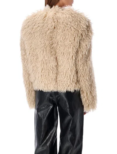 Shop Isabel Marant Faustine Eco Fur Jacket In Neutrals