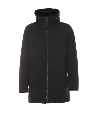 Herno Technical Fabric Parka In Black