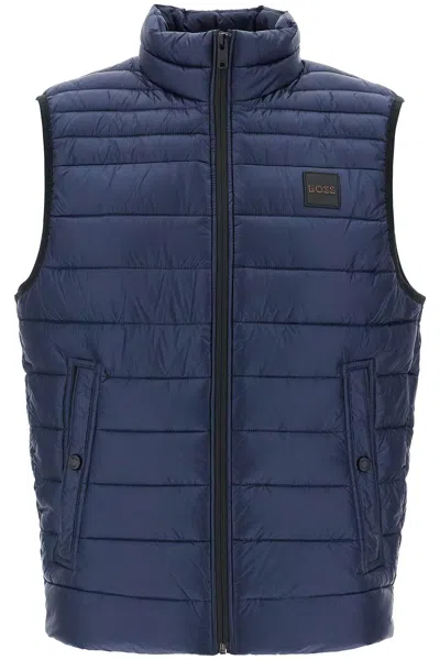 Shop Hugo Boss Quilted Oden In Blue