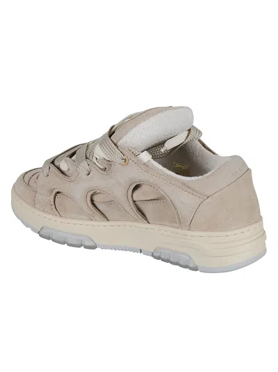 Paura Velvet Logo Sneakers In Light Sand