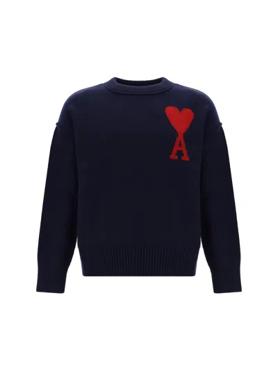 Shop Ami Alexandre Mattiussi Sweater In Blue